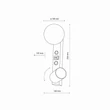 TK Lighting VOX fali lámpa fém, üveg, fekete, fehér, GU10+G9 - TK-10152
