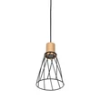 TK Lighting MODESTO függeszték fém, fa, fekete, barna, GU10 - TK-10155