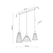 TK Lighting MODESTO függeszték fém, fa, fekete, barna, GU10 - TK-10158