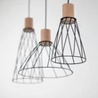 TK Lighting MODESTO függeszték fém, fa, fekete, barna, GU10 - TK-10158