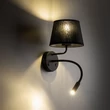TK Lighting MAJA fali lámpa fém, szövet, fekete, E27 + G9 - TK-10203