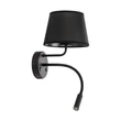 TK Lighting MAJA fali lámpa fém, szövet, fekete, E27 + G9 - TK-10203