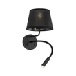 TK Lighting MAJA fali lámpa fém, szövet, fekete, E27 + G9 - TK-10203