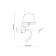 TK Lighting MAJA fali lámpa fém, szövet, fekete, E27 + G9 - TK-10203