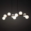 TK Lighting ESTERA függeszték fém, fa, üveg, fekete, barna, fehér, G9 - TK-10273