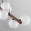 TK Lighting ESTERA függeszték fém, fa, üveg, fekete, barna, fehér, G9 - TK-10273
