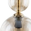 TK Lighting SOPHIA függeszték fém, üveg, fekete, borostyán, E14 - TK-11040