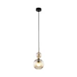 TK Lighting SOPHIA függeszték fém, üveg, fekete, borostyán, E14 - TK-11040