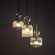 TK Lighting SOPHIA függeszték fém, üveg, fekete, borostyán, E14 - TK-11041