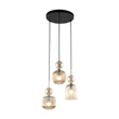 TK Lighting SOPHIA függeszték fém, üveg, fekete, borostyán, E14 - TK-11041