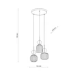 TK Lighting SOPHIA függeszték fém, üveg, fekete, borostyán, E14 - TK-11041