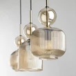 TK Lighting SOPHIA függeszték fém, üveg, fekete, borostyán, E14 - TK-11042