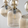 TK Lighting SOPHIA függeszték fém, üveg, fekete, borostyán, E14 - TK-11042