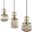 TK Lighting SOPHIA függeszték fém, üveg, fekete, borostyán, E14 - TK-11042