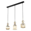 TK Lighting SOPHIA függeszték fém, üveg, fekete, borostyán, E14 - TK-11042
