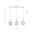 TK Lighting SOPHIA függeszték fém, üveg, fekete, borostyán, E14 - TK-11042