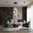TK Lighting SOPHIA függeszték fém, üveg, fekete, borostyán, E14 - TK-11043