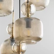 TK Lighting SOPHIA függeszték fém, üveg, fekete, borostyán, E14 - TK-11043