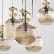 TK Lighting SOPHIA függeszték fém, üveg, fekete, borostyán, E14 - TK-11043