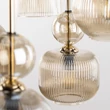 TK Lighting SOPHIA függeszték fém, üveg, fekete, borostyán, E14 - TK-11043