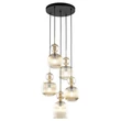 TK Lighting SOPHIA függeszték fém, üveg, fekete, borostyán, E14 - TK-11043