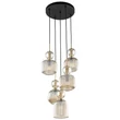 TK Lighting SOPHIA függeszték fém, üveg, fekete, borostyán, E14 - TK-11043