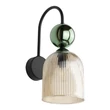 TK Lighting SOPHIA fali lámpa fém, üveg, fekete, zöld, borostyán, E14 - TK-11143