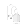 TK Lighting SOPHIA fali lámpa fém, üveg, fekete, zöld, borostyán, E14 - TK-11143