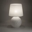 TK Lighting SANTANA asztali lámpa üveg, szövet, fehér, E27 - TK-16046