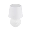 TK Lighting SANTANA asztali lámpa üveg, szövet, fehér, E27 - TK-16046