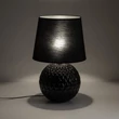 TK Lighting SANTANA asztali lámpa üveg, szövet, fekete, E27 - TK-16047