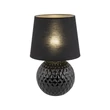 TK Lighting SANTANA asztali lámpa üveg, szövet, fekete, E27 - TK-16047