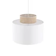 TK Lighting DUO függeszték fém, szövet, fehér, természetes, E27 - TK-1856