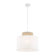 TK Lighting DUO függeszték fém, szövet, fehér, természetes, E27 - TK-1856