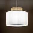 TK Lighting DUO függeszték fém, szövet, fehér, természetes, E27 - TK-1856