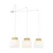 TK Lighting DUO függeszték fém, szövet, fehér, természetes, E27 - TK-2345