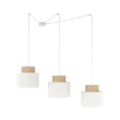 TK Lighting DUO függeszték fém, szövet, fehér, természetes, E27 - TK-2345