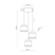 TK Lighting DUO függeszték fém, szövet, fehér, természetes, E27 - TK-2594
