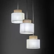 TK Lighting DUO függeszték fém, szövet, fehér, természetes, E27 - TK-2594