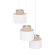 TK Lighting DUO függeszték fém, szövet, fehér, természetes, E27 - TK-2594
