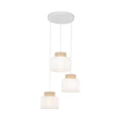 TK Lighting DUO függeszték fém, szövet, fehér, természetes, E27 - TK-2594