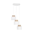 TK Lighting DUO függeszték fém, szövet, fehér, természetes, E27 - TK-2594