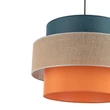 TK Lighting TRIO függeszték fém, szövet, kék, narancssárga, természetes, E27 - TK-2758