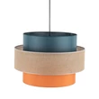 TK Lighting TRIO függeszték fém, szövet, kék, narancssárga, természetes, E27 - TK-2758