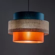 TK Lighting TRIO függeszték fém, szövet, kék, narancssárga, természetes, E27 - TK-2758