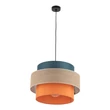 TK Lighting TRIO függeszték fém, szövet, kék, narancssárga, természetes, E27 - TK-2758