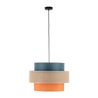 TK Lighting TRIO függeszték fém, szövet, kék, narancssárga, természetes, E27 - TK-2758