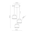 TK Lighting DUO függeszték fém, szövet, kék, narancssárga, természetes, E27 - TK-2759