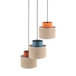 TK Lighting DUO függeszték fém, szövet, kék, narancssárga, természetes, E27 - TK-2759
