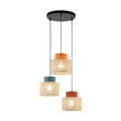 TK Lighting DUO függeszték fém, szövet, kék, narancssárga, természetes, E27 - TK-2759